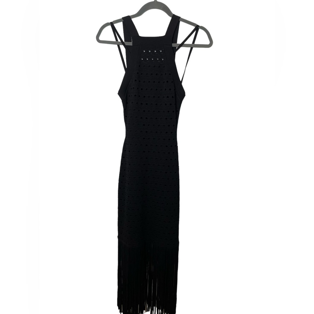 Fringe knit midi dress with slip Sm (36) - Picture 3 of 5